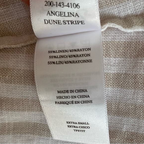 Rails Angelina Dress Dune Stripe Linen Tan White size XS - Picture 8 of 12